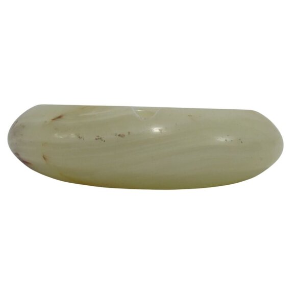 ASHTRAY Carved ONYX Round Stone with Natural Veins and Smooth Finish Vintage - Picture 7 of 8